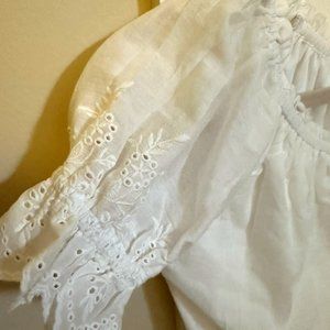 NWT girls white eyelet top - size M